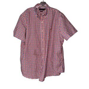 Polo Ralph Lauren Mens Red & Blue Gingham Short Sleeve Button-Down Shirt XL Clas